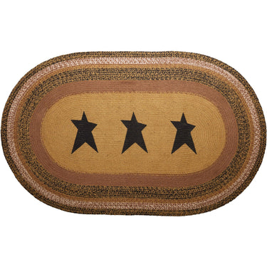 Kettle Grove Jute Rug Oval Stencil Star w/ Pad 36x60 - The Fox Decor